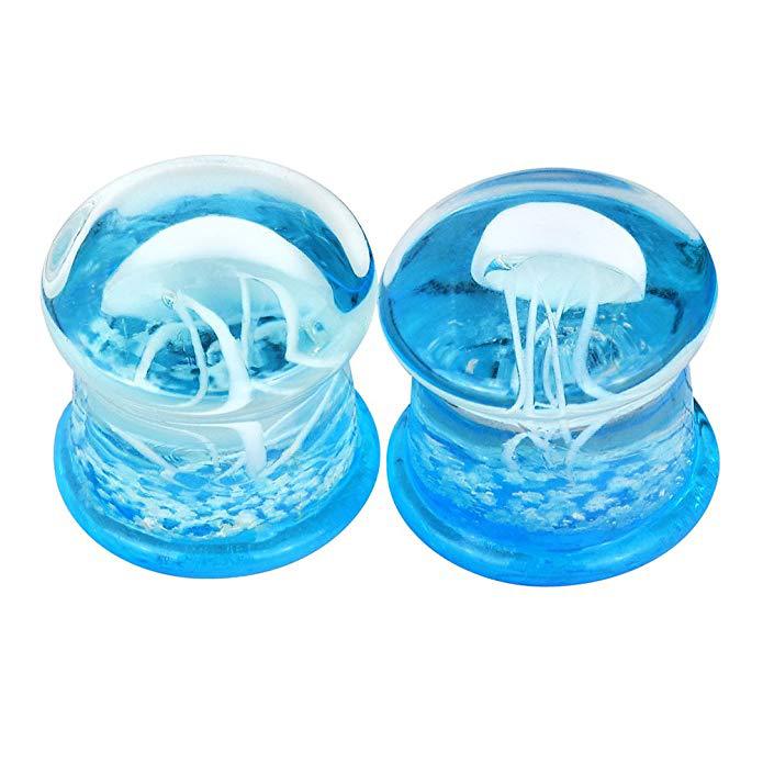 Night -ray jellyfish glass marine double speaker -shaped ear plug…