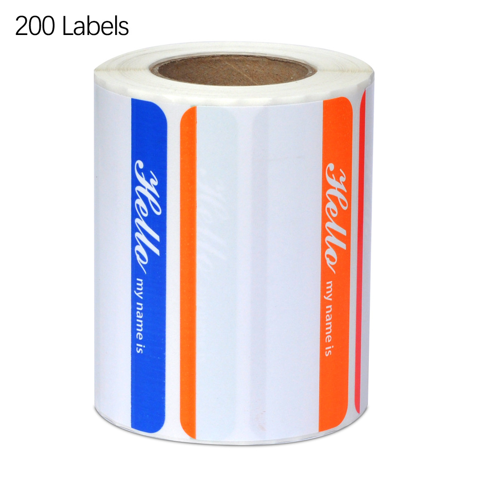 彩色普通名称标签贴纸办公室8色循环标签贴200张每卷 50mm乘89mm