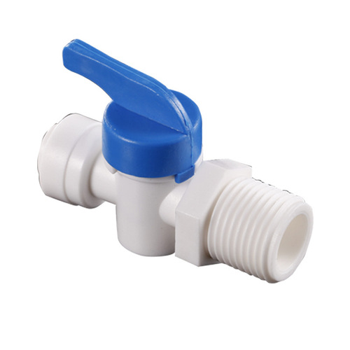 4 points external thread ball valve 4 turns 2 valves water purifier accessories 4 points external thread turn 2 points PE pipe quick ball valve