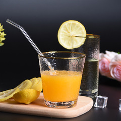 日式創意錘目紋透明玻璃杯家用喝水熱水杯子套裝泡茶杯牛奶錘紋杯