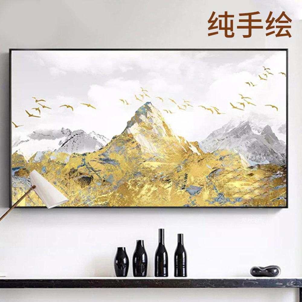 工厂直供样板房沙发背景床头抽象油画纯手工手绘酒店装饰油画定制