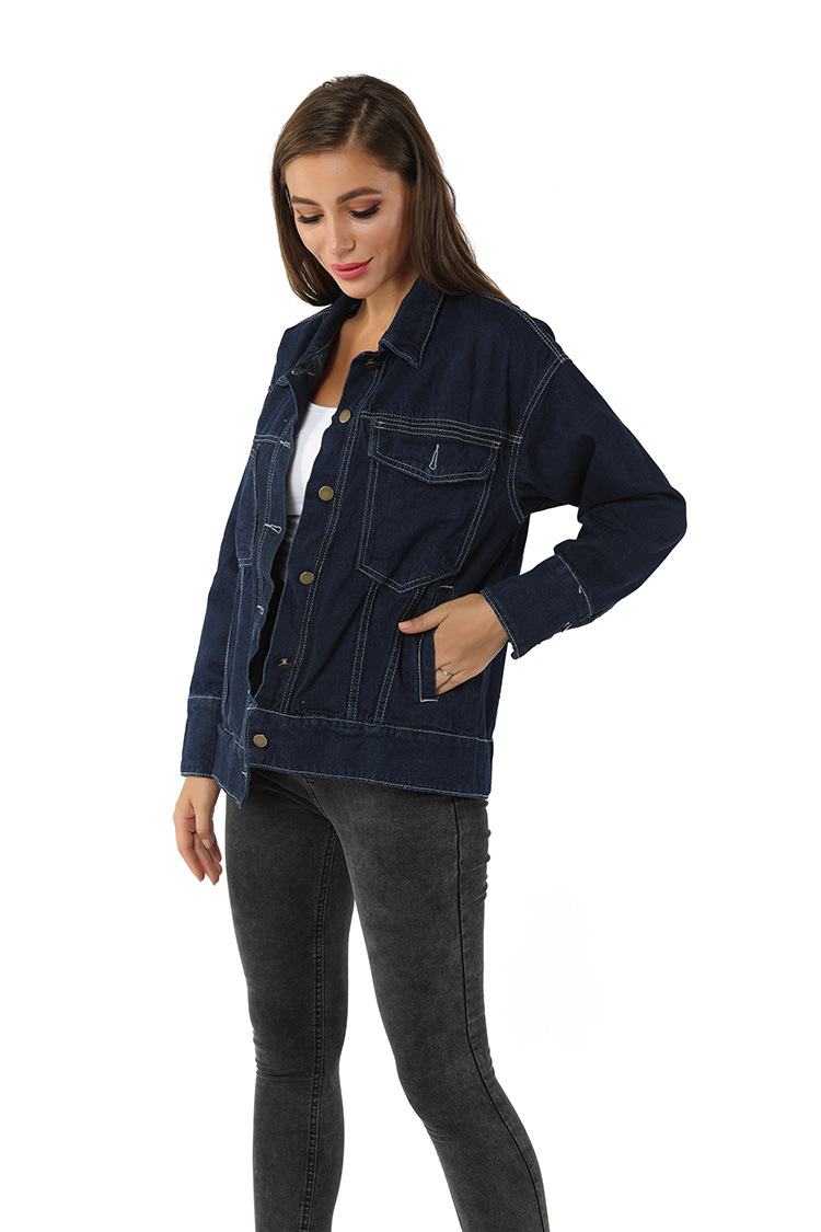 Chaqueta vaquera con tapeta con botones de moda casual NSSY14027