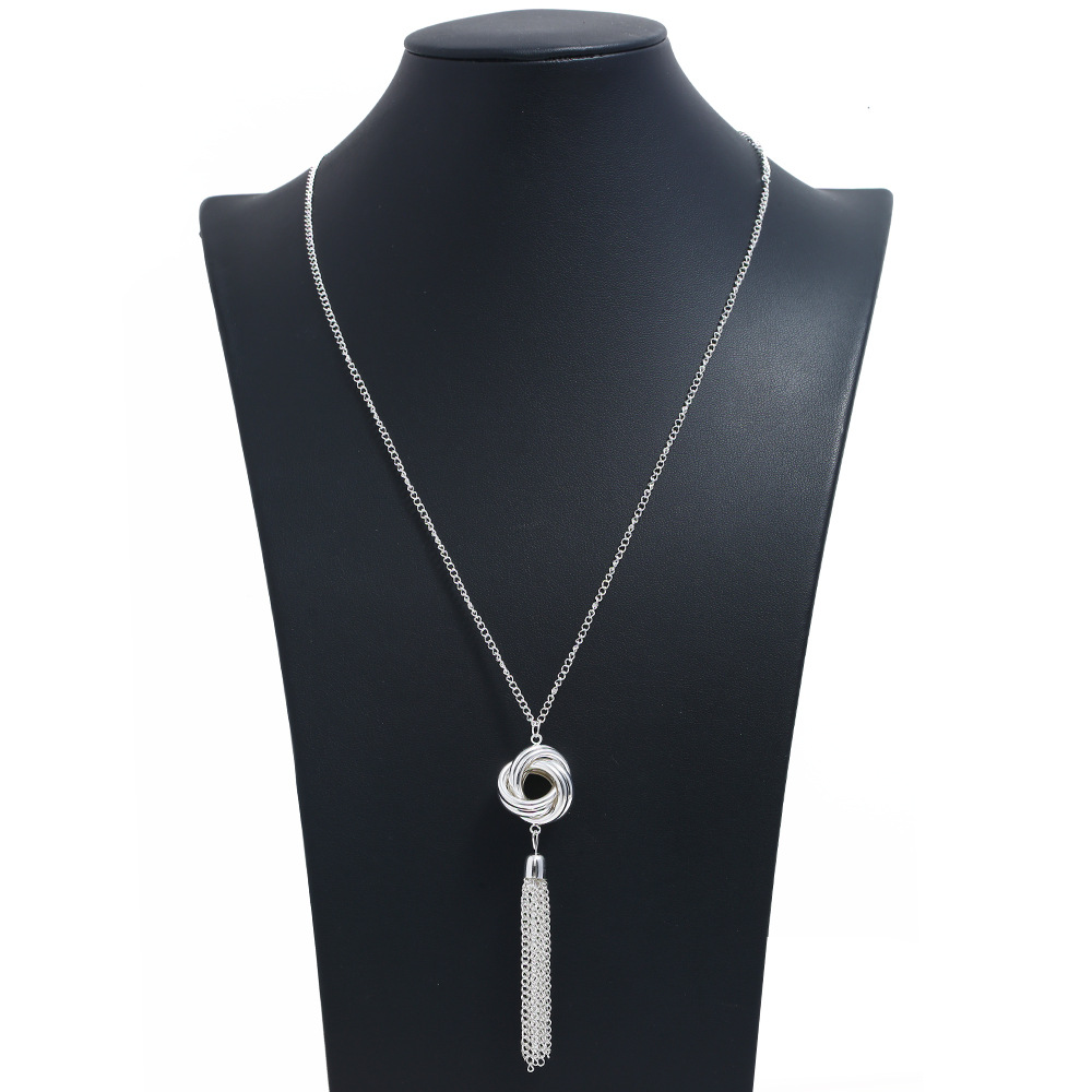 fashion metal geometric Y-shaped pendant long necklace
