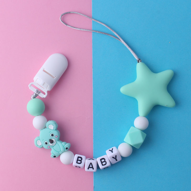 AliExpress calmar la cadena de tetas de silicona para bebés Amazon comercio exterior productos para bebés anti-caída cadena nueva