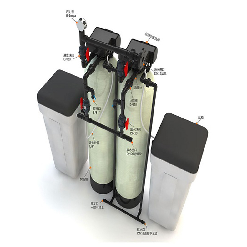 2吨全自动软化水设备去水垢设备锅炉用水设备软水机|ms