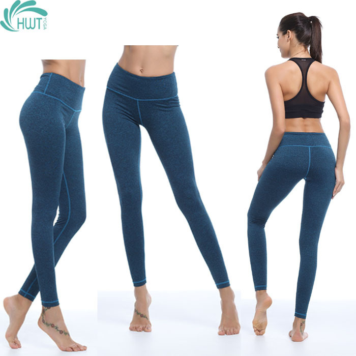 HWT Huawite Simple and Comfortable High Waist Hip Lifting Nine Points Leg Pants Large Size Yoga Clothing Wholesale