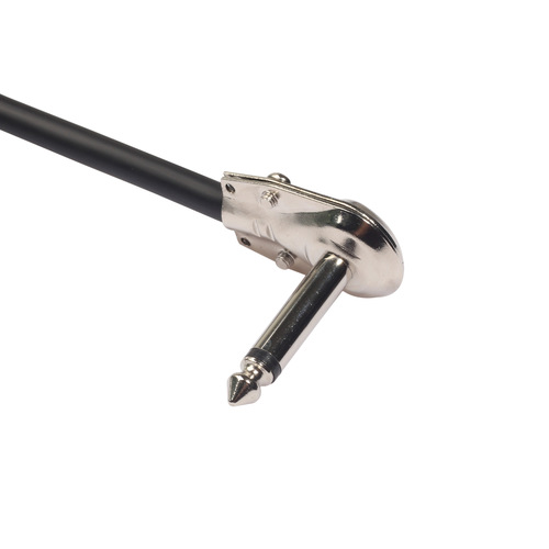 15CM black nickel-plated head double shielded noise reduction 6.35 mono male to male elbow guitar effector cable
