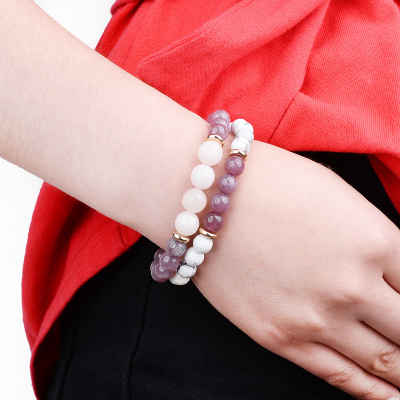 Casual Basic Marble Turquoise Crystal Bracelets display picture 1