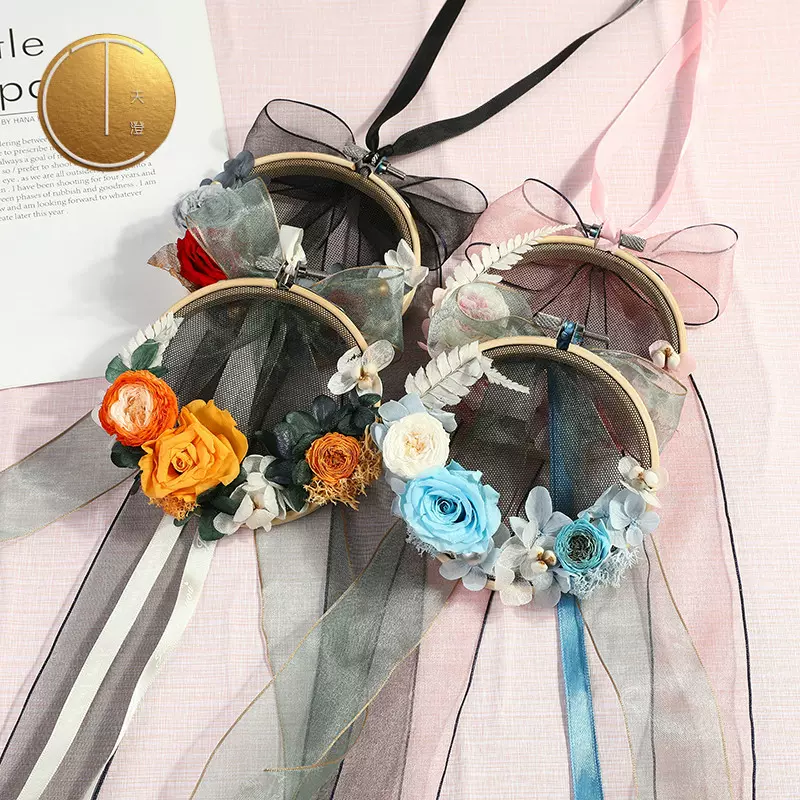 厂家直销diy创意手工制品仿竹绣绷 新款可调节十字绣花绷绣花圈