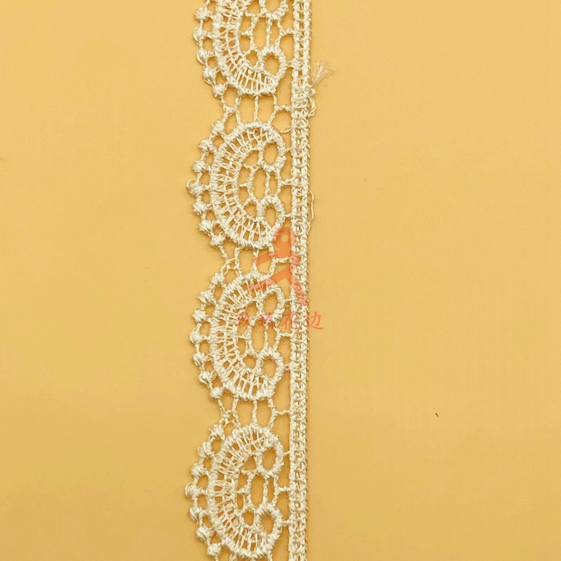 厂家直销 镂空单边波浪水溶花边 圆边机棉花边 服装家居DIY辅料