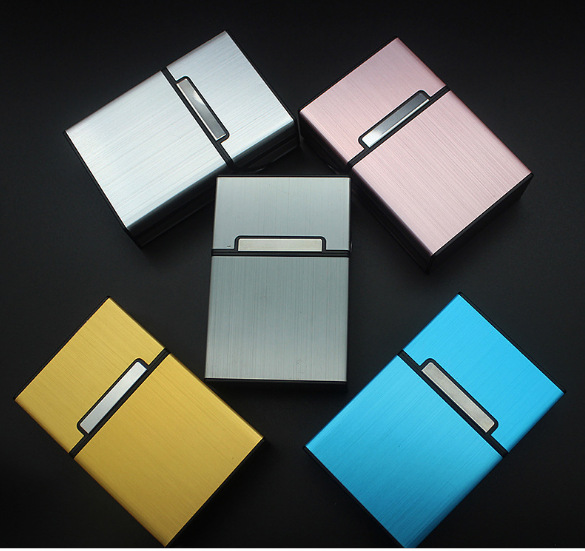 (Wholesale), men's creative matte plastic cigarette case, metallic color, Korean style, aluminum alloy, 20 pieces 4