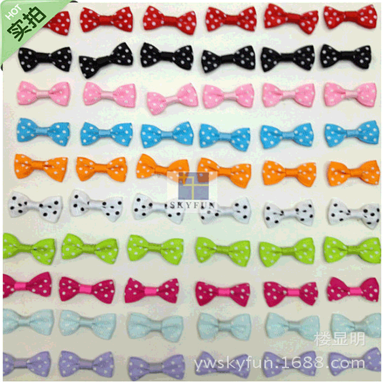 现货供应3CM印点罗纹带平结 玩具布艺配件小领结 发箍发夹蝴蝶结