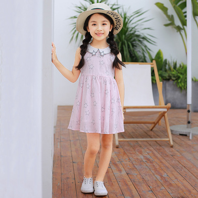 Girls dress 2019 new pattern Korean Edition fashion Children pure cotton summer girl Princess Dress On behalf of