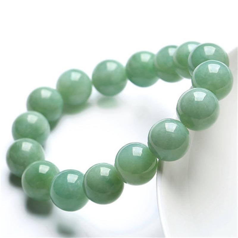 Emerald replica, round beads, bracelet jade