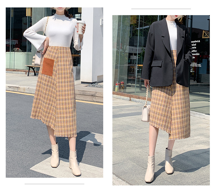 Spring and Autumn Plaid Skirt  NSJR17266