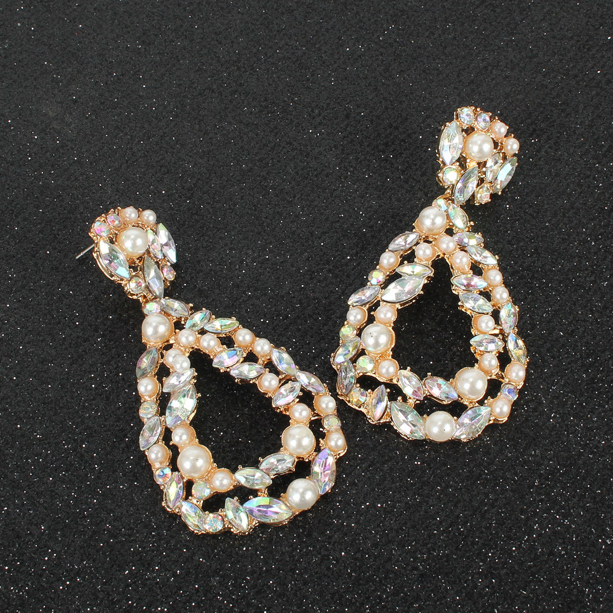 Drop-shaped Alloy Pearl Earrings display picture 5