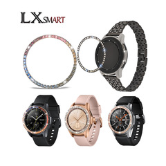 Applicable for Samsung Galaxy Watch4 Classic Colorful Diamond-Embedded Metal Band 42/46 Scale Ring Protective Case