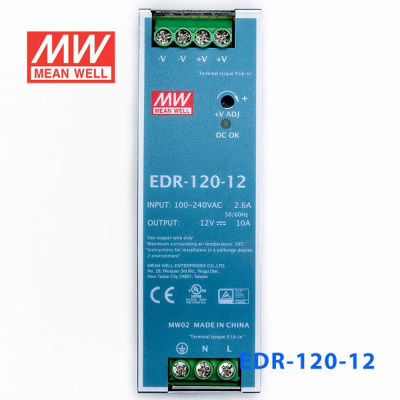 台湾明纬开关电源EDR-120-12 120W 12V 10A导轨式电源 原装正品