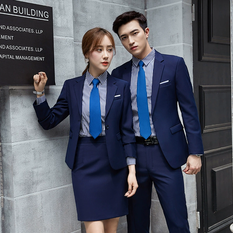 Blue set, suit, 3 piece set, Korean style
