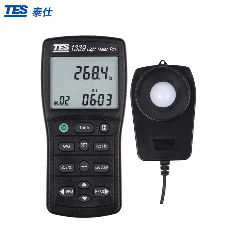 台湾泰仕TES1339照度计光强度测试仪可见光照度仪测光仪TES1339R