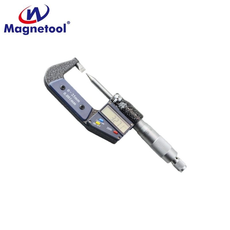 王珏 尖扁头外径千分尺0-25-100 0.01螺旋测微仪器工业千分尺数显