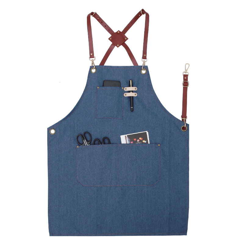 Delantal logotipo personalizado moda Coreana lienzo antifouling Barbero café leche tienda de té Cocina Ropa trabajo en casa para las mujeres