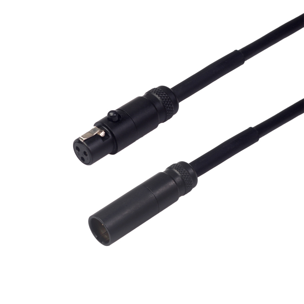 现货全铜带屏蔽1米2米3米MINI XLR 3PIN三芯迷你卡农公对母音频线