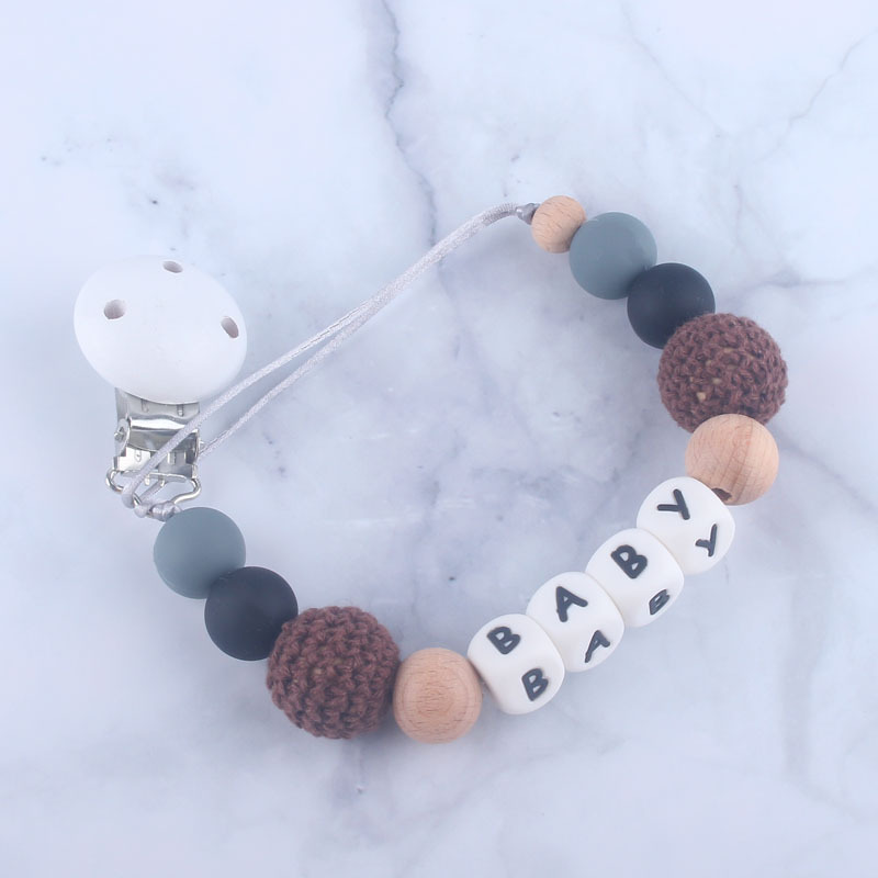 Bebé chupete clip bebé juguete silicona chupete cadena anti-gota con mordedor anti-perdido cadena comercio exterior