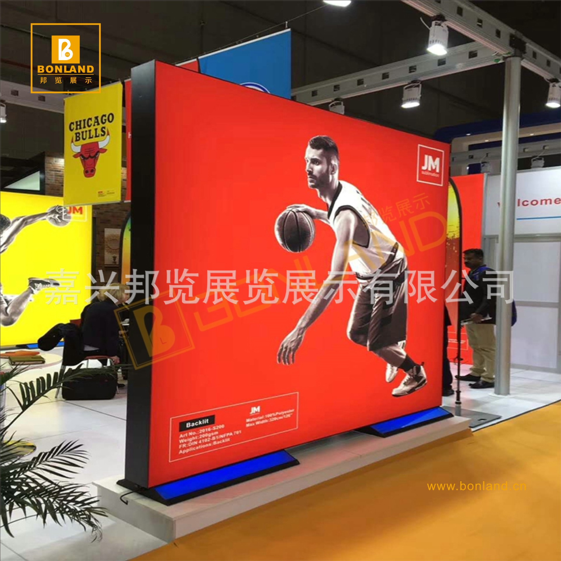 展会背景墙灯箱  定制UV软膜高清卡布灯箱