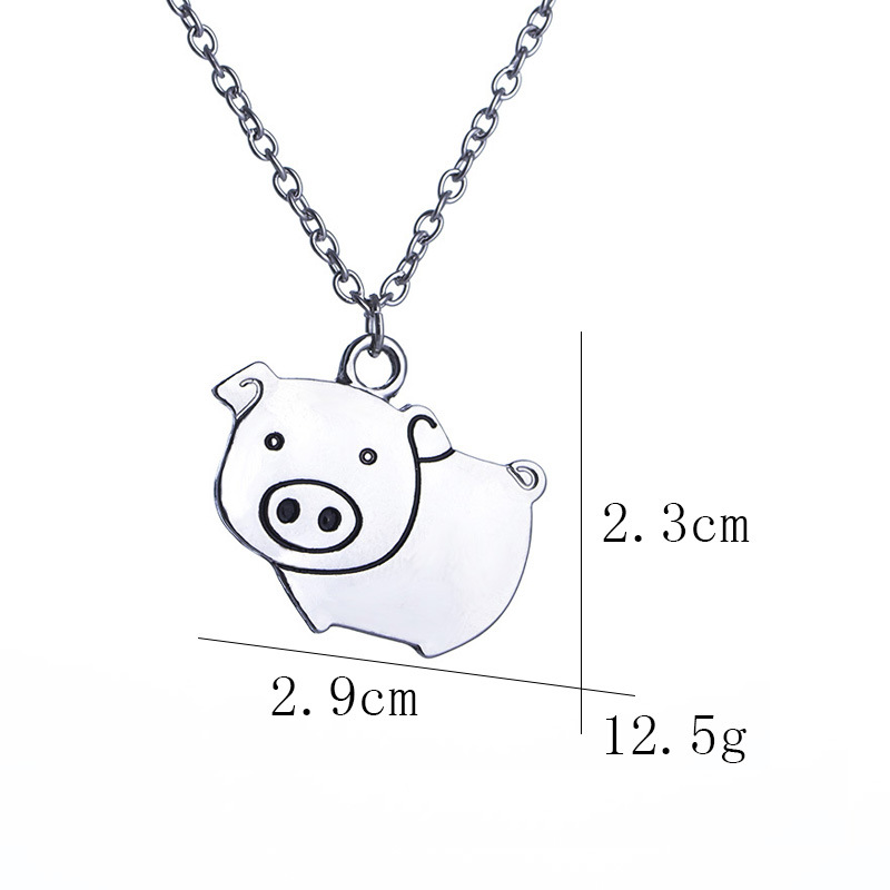 Fashion  Cute Cartoon Creative Fashion Piggy Pig Pendant Necklace Accessories Wholesale Nihaojewelry display picture 2