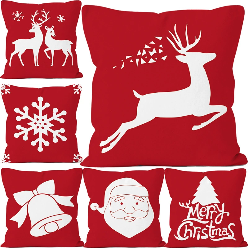 Трансграничная Горячая продажа простой рождественской серии Красная наволочка с высокой стойкостью цвета может использоваться как карта клиента