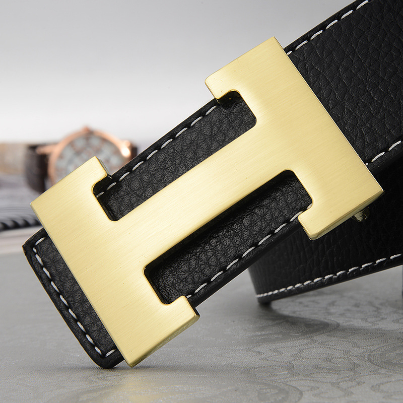 VOOTHOST Brand Design Belt For Men Fashion Smooth Buckle Belts Alloy Buckle Belts Leather Belts Gifts Business Casual Jeans Waist VA064_vogarts.com