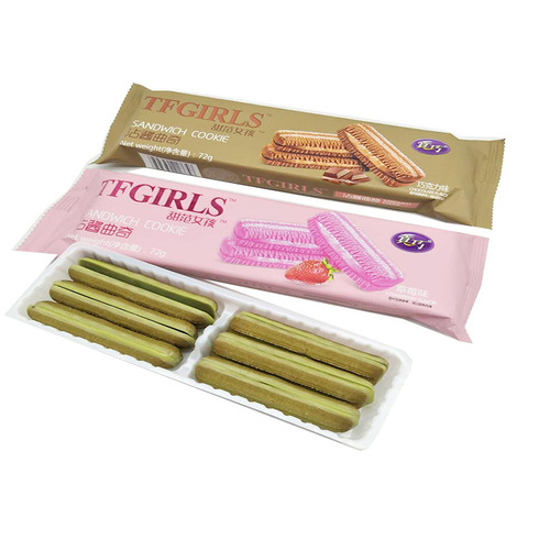 It's a coincidence that there are 72g of dipping cookie snacks with multiple flavors, suitable for office leisure, filled cookies, mixed batch.