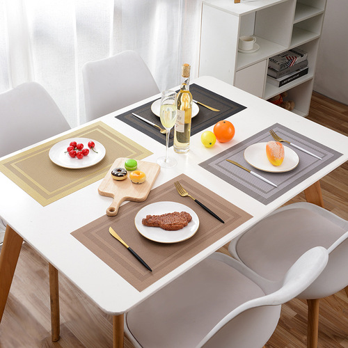 European-style rectangular western table mat heat-resistant anti-scald mat student PVC table mat desk mat plate mat waterproof anti-slip bowl mat