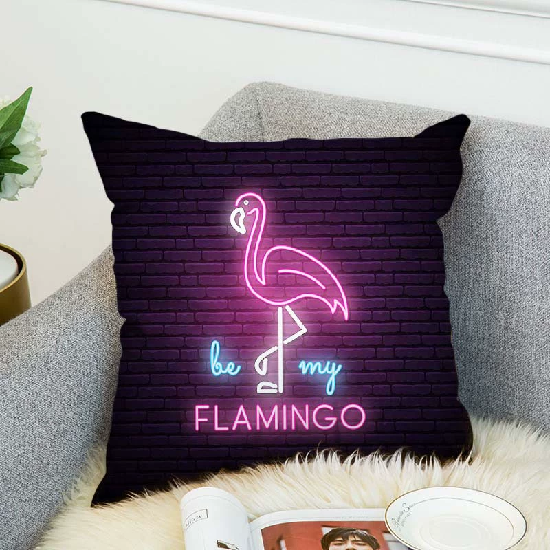 Amazon Hot Двусторонняя наволочка с цифровым принтом Фламинго, Наволочка на фигуру