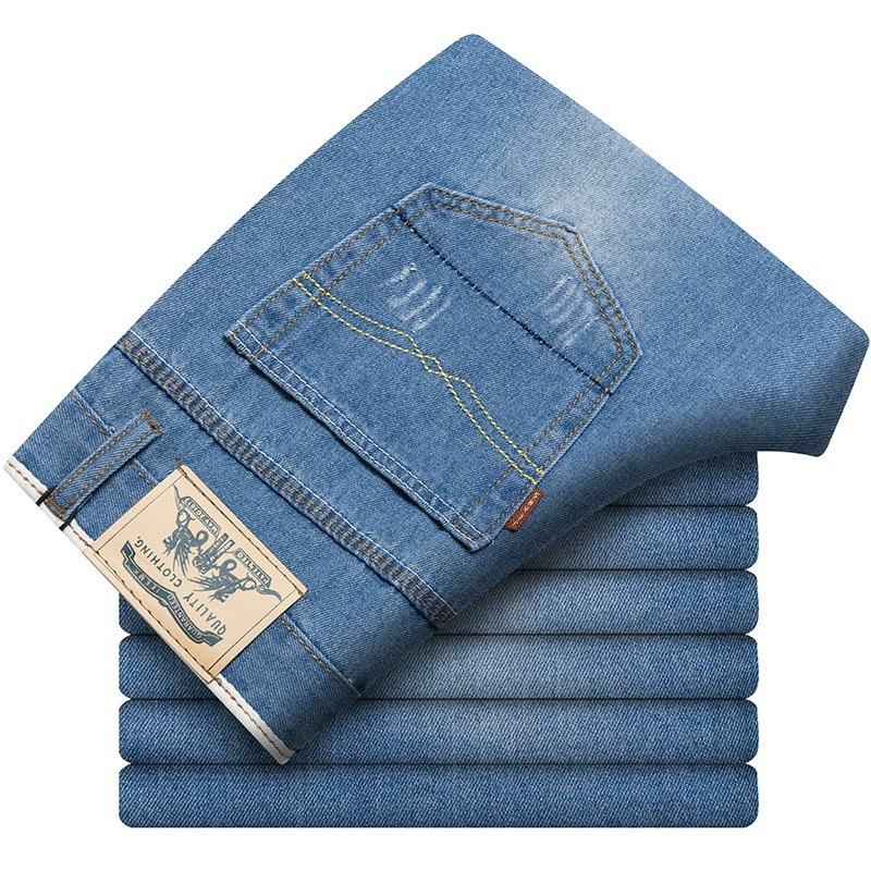 (Cross-border trading), summer jeans, trend universal trousers, loose straight fit, Korean style