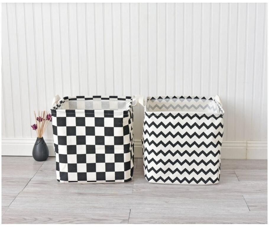 简约风家用收纳盒棉麻收纳篮桌面置物篮布艺杂物盒 简约储物篮