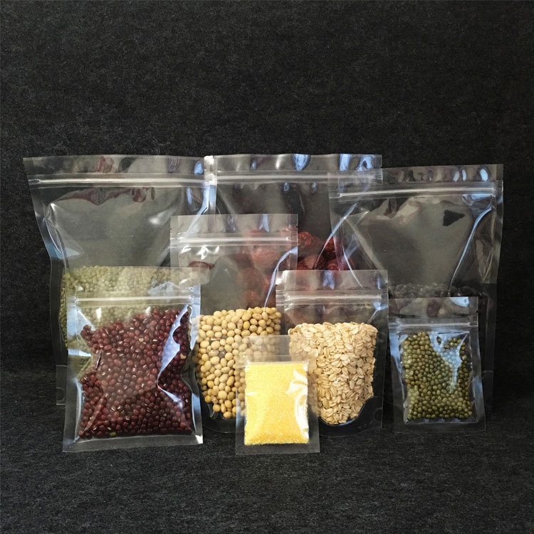 透明自立自封袋 零食干果花茶塑料包装袋子 防潮密封袋大小号批发