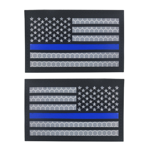 USA reflective IR fabric American flag blue line armband Velcro morale patch laser cutting night identification patch