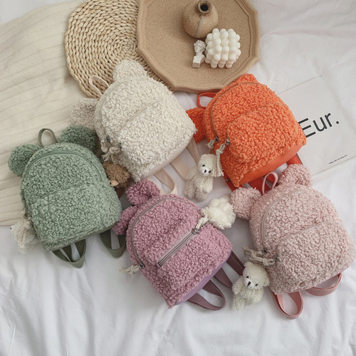 Kindergarten children's school bag bunny plush cute girl backpack doll 1-3 years old male and female baby mini 2 years old