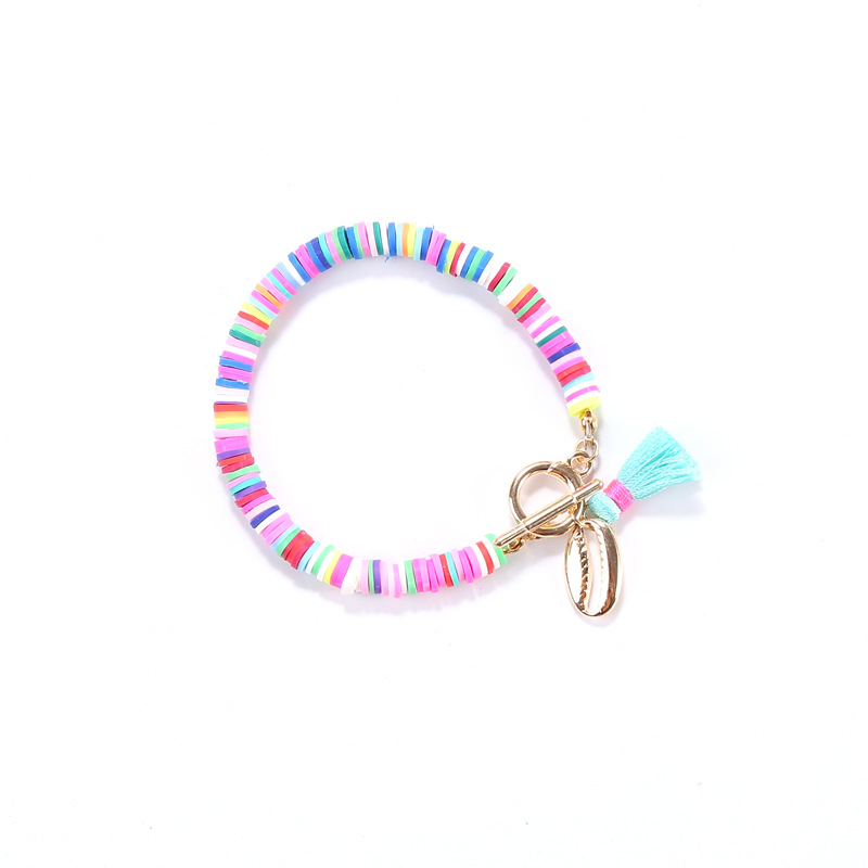 Wholesale Bohemian Shell Tassel Rainbow Color Bracelet display picture 5