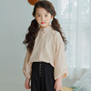 Girls shirt 2019 Spring and summer Children's clothing Korean Edition children Western style Baby unlined upper garment CUHK bishop sleeve Solid shirt