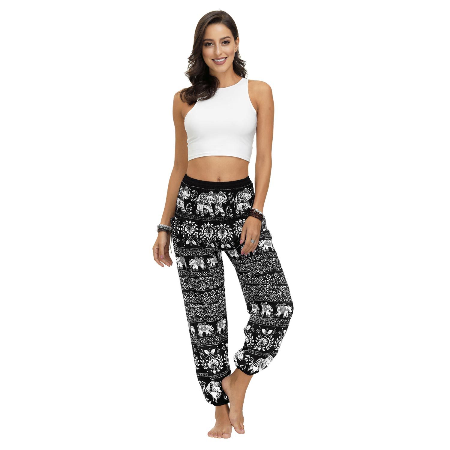 digital printing casual light loose yoga pants nihaostyles clothing wholesale NSMDF71148