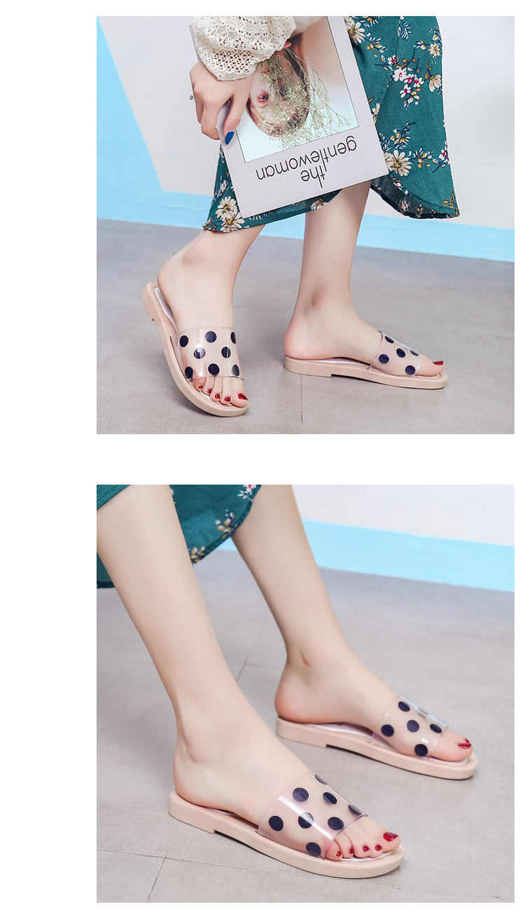 all-match transparent polka-dot slippers NSPE41499