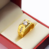 Men's golden one size wedding ring, accessory, 24 carat