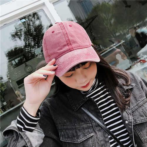 Hat Women's Peaked Cap Washed Baseball Cap Men 