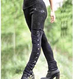 2019速卖通亚马逊爆款铆钉开叉性感小脚裤修身弹力  口袋铅笔裤