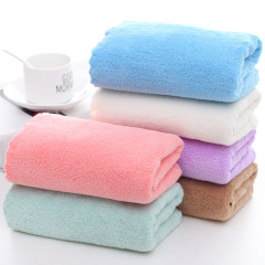 Factory Sale High-density Plain Color Lace Soft Absorbent Home Gift Coral Velvet Face Towel Cleaning Cloth