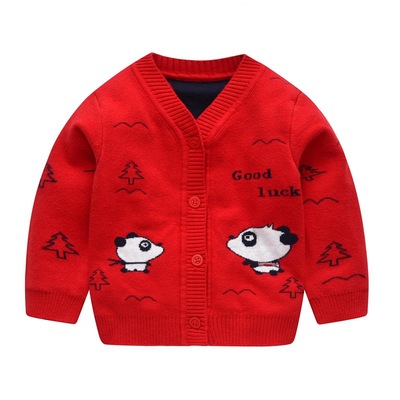 儿童毛衣2021新款男童女童针织衫 婴儿宝宝开衫毛衣外套卡通童装|ms