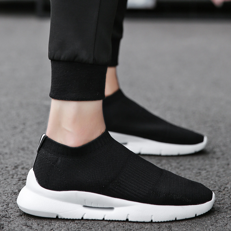 Korean Style Trendy Fly Woven Trendy Shoes Men's Sports Casual Shoes Fashion Breathable Sneakers 2021 New Style Slip-on Men's Shoes